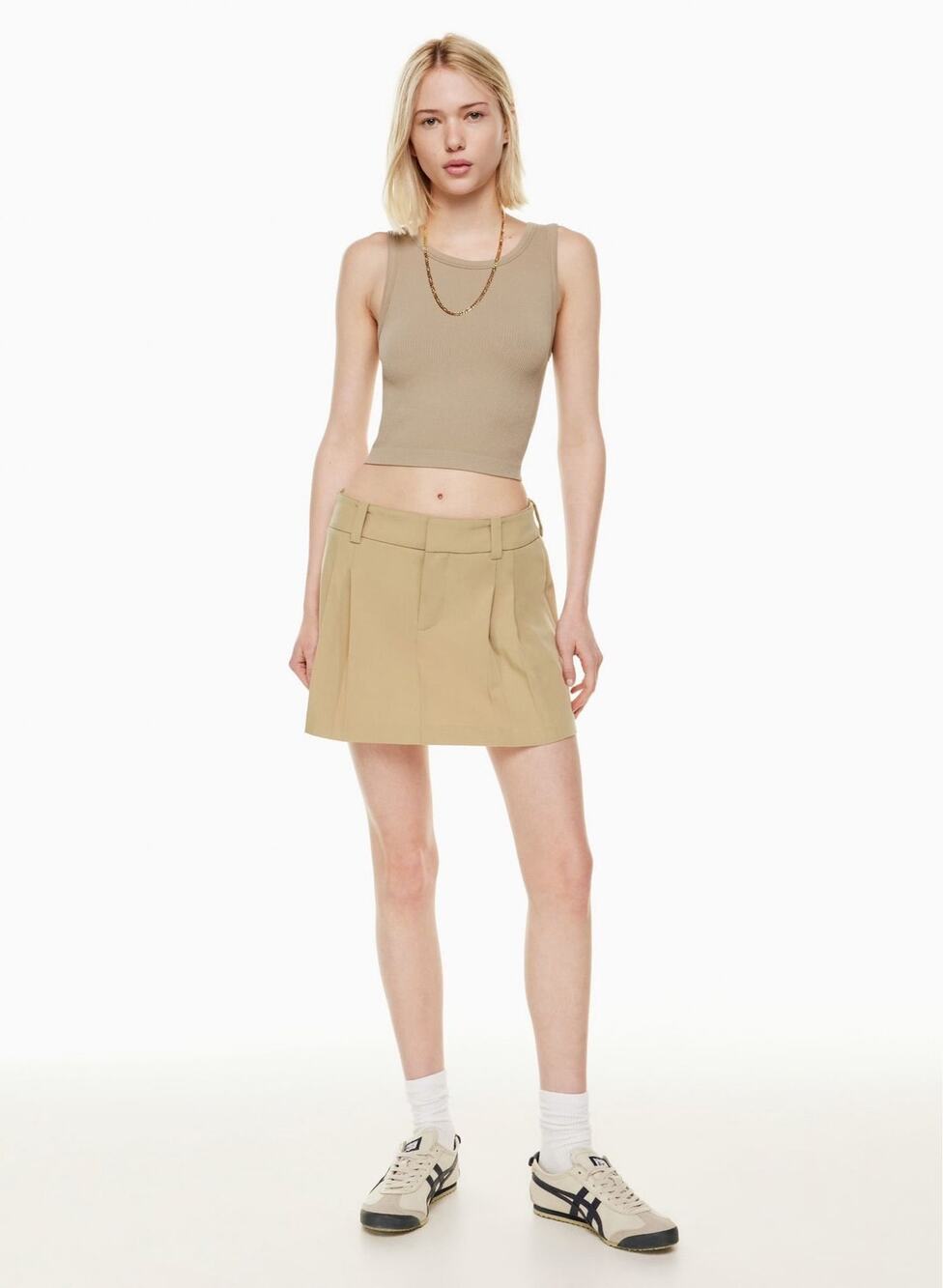 Aritzia Rider Low Rise Utility Mini Skirt Tan Khaki Size 4
